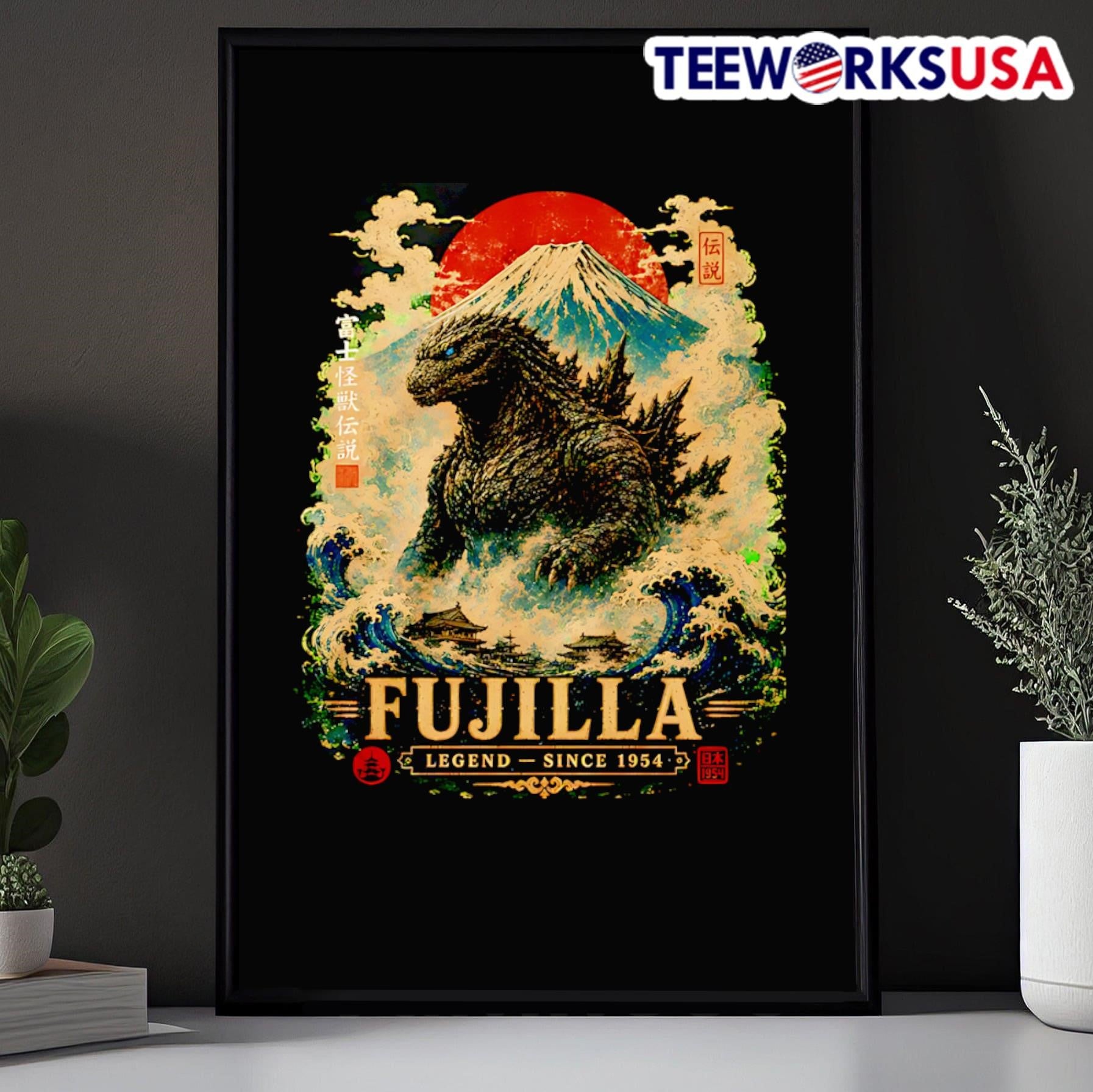 Fujilla Legend Since 1954 Godzilla Mount Fuji Japan Shirt
