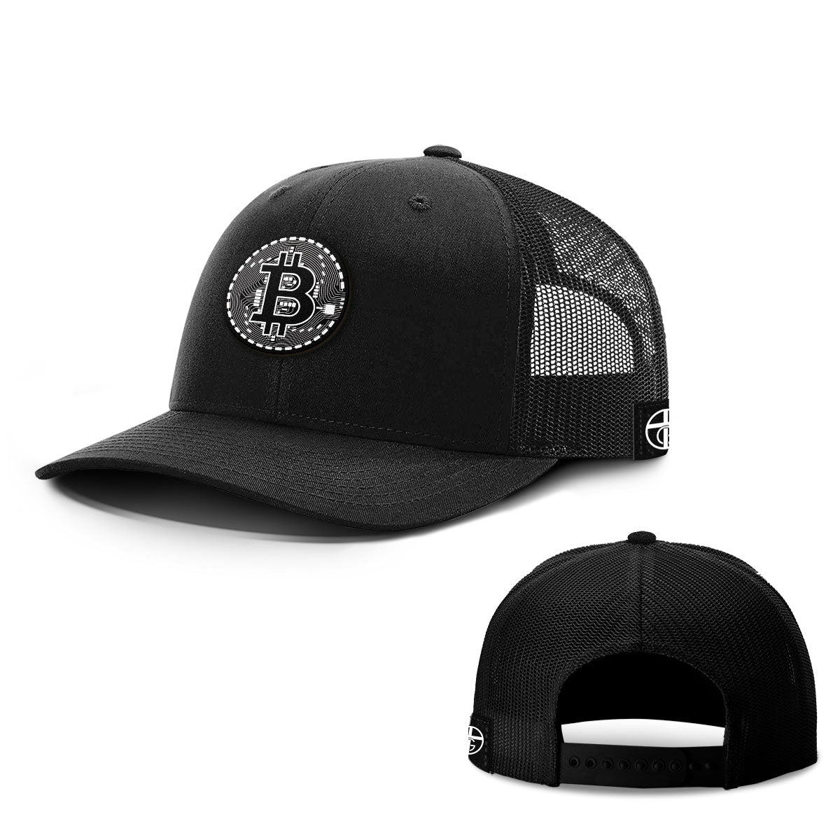 Bitcoin Black and White Patch Hats