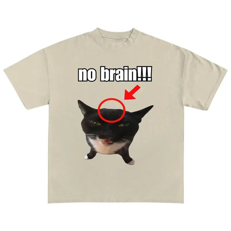 Meme Brain Ca Cat Lover Black Cat Retro Cat Lover Shir Unisex T-shirt, Sweatshirt, Hoodie (1)