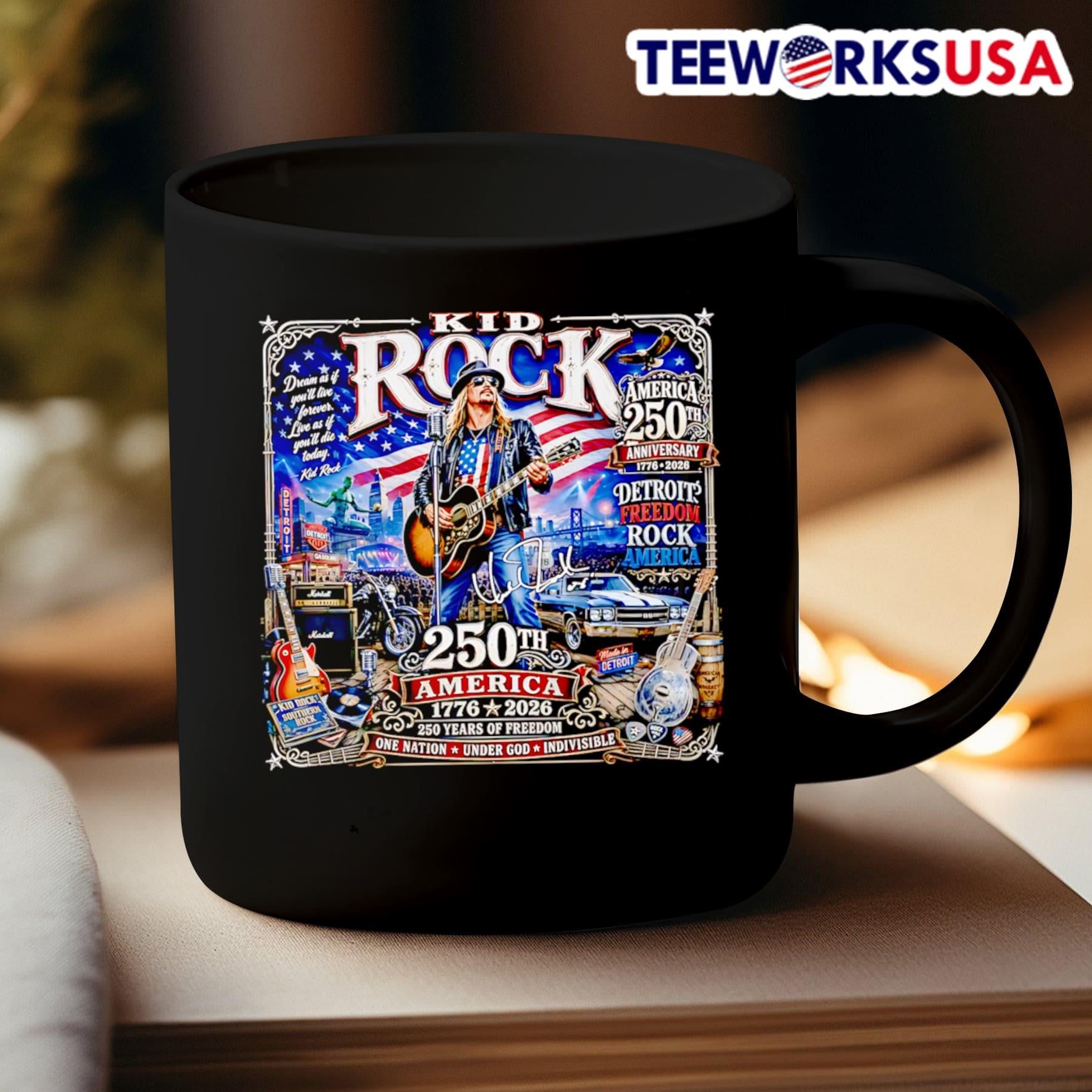 Kid Rock America 250th Anniversary 1776 2026 Detroit Freedom Rock America 250th America 1776 2026 250 Years of Freedom One Nation under God Shirt