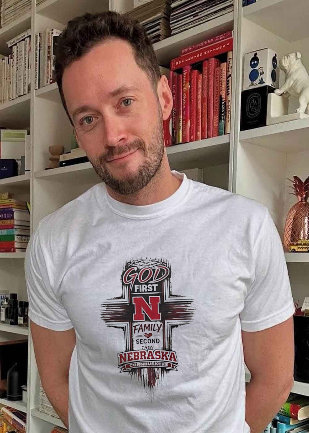 God First Family Second Then Nebraska Cornhuskers T-Shirt