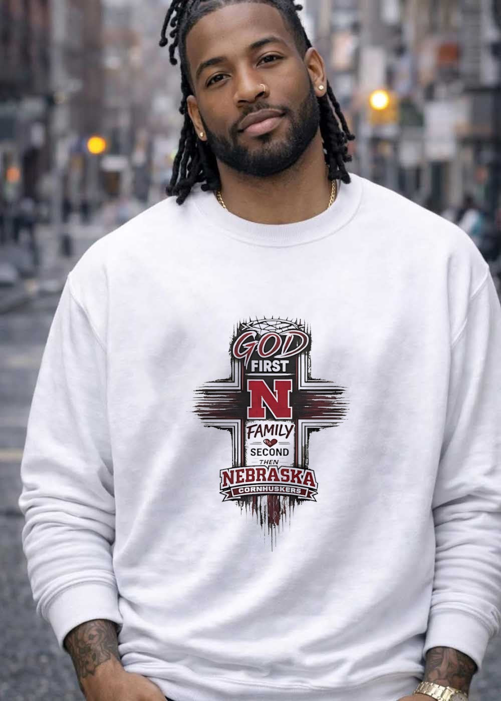 God First Family Second Then Nebraska Cornhuskers T-Shirt