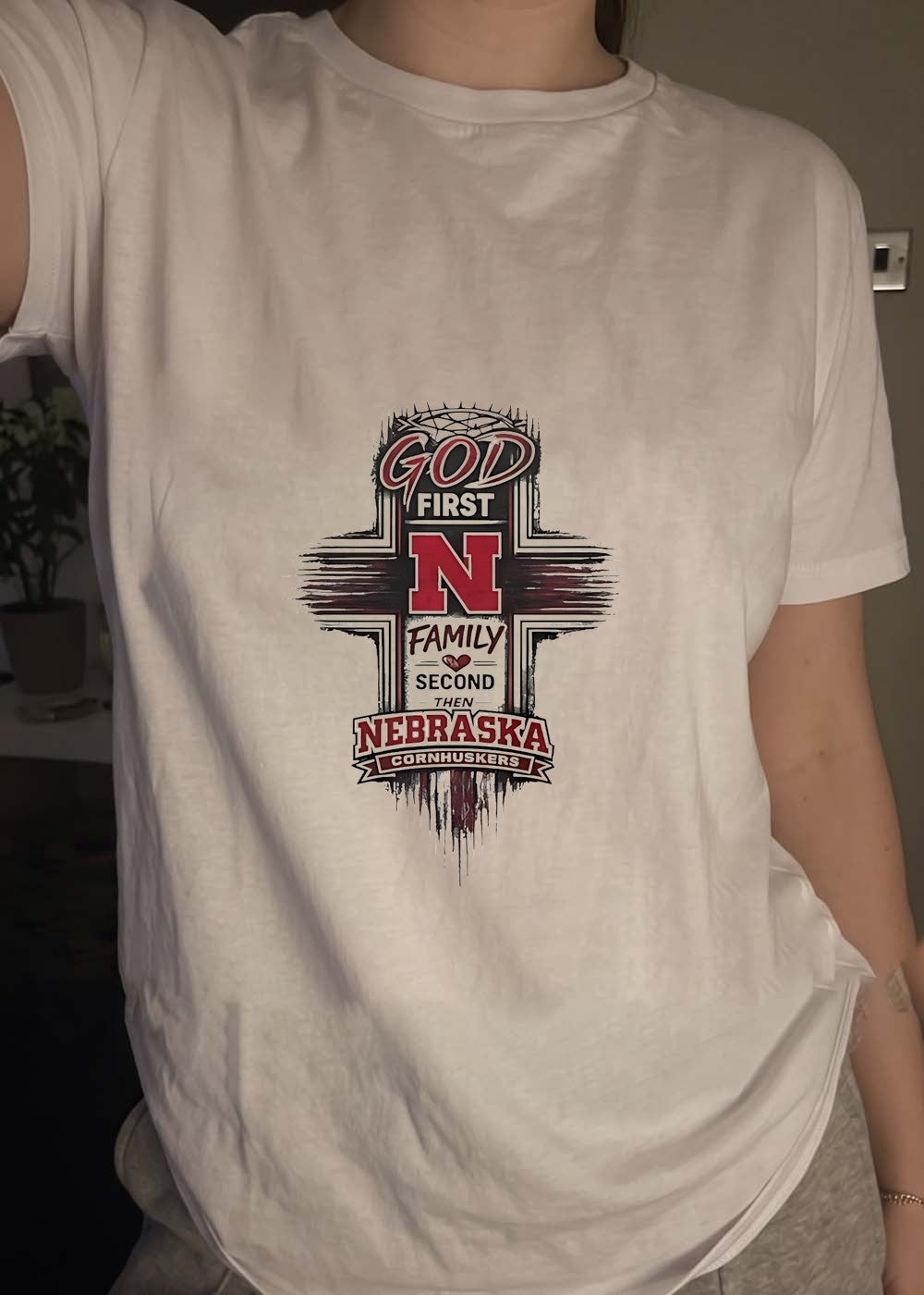 God First Family Second Then Nebraska Cornhuskers T-Shirt