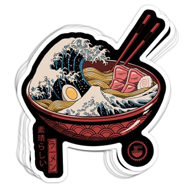 Great Ramen Wave Vinyl Sticker