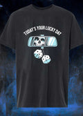 Grim Reaper Rearview Mirror Today’s Your Lucky Day T-Shirt