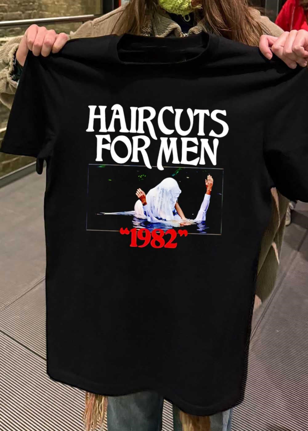 Haircuts for Men 1982 Person Wearing Veil Emerging from Water Shirt