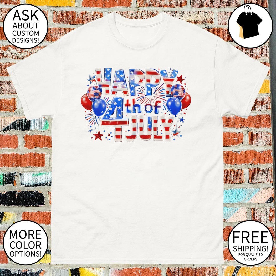 Happy 4th of July Independence Day Patriotic American flag shirt