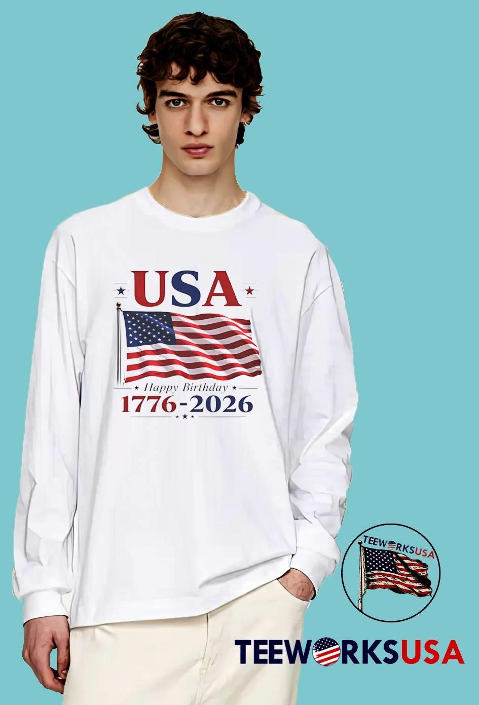 Happy Birthday USA 1776 2026 Patriotic American Flag shirt