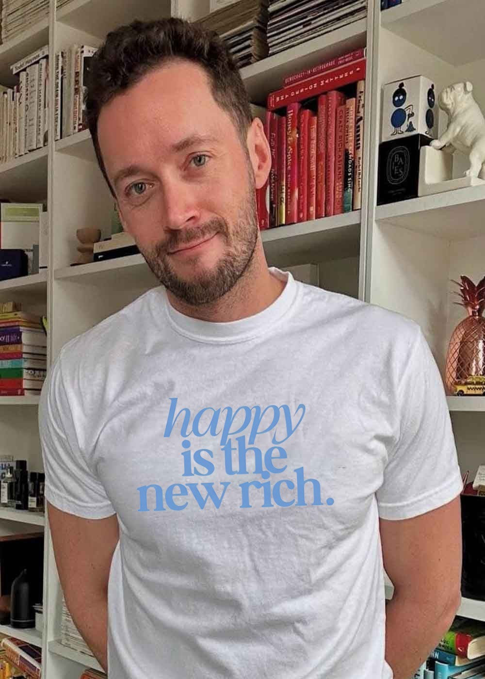 Happy Is the New Rich Cream T-Shirt