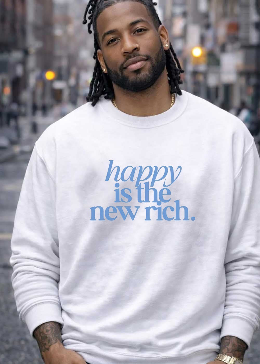 Happy Is the New Rich Cream T-Shirt