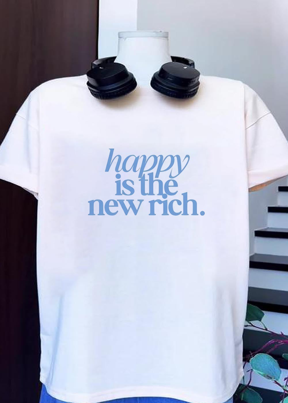 Happy Is the New Rich Cream T-Shirt