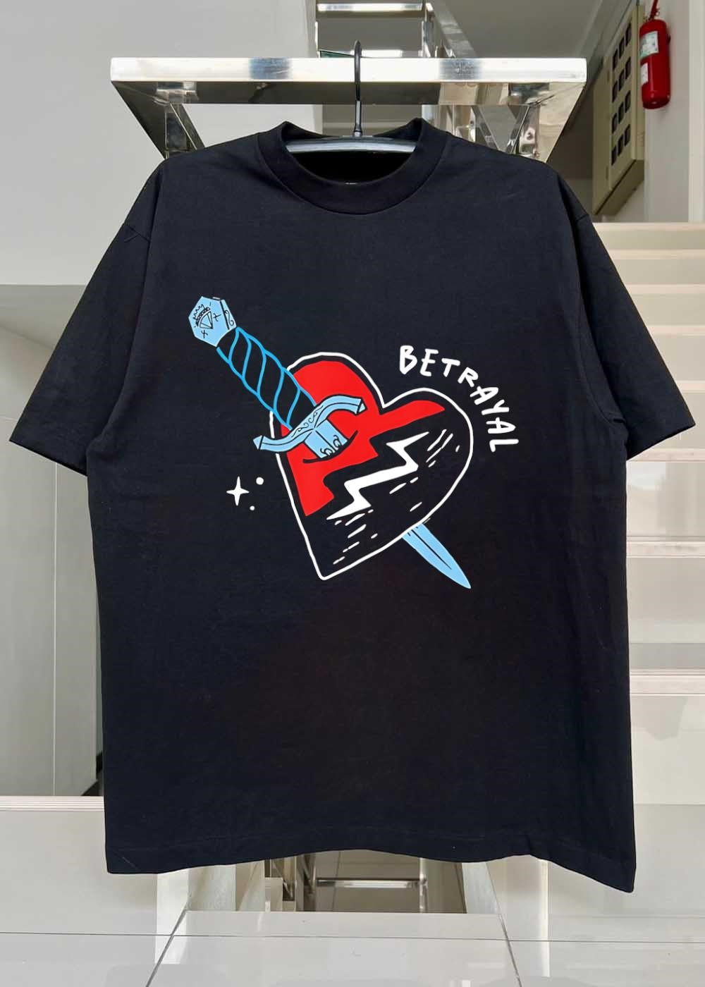 Heart with sword and Betrayal quote shirt