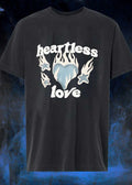 Heartless Love Flaming Heart and Stars Graphic Unisex T-Shirt
