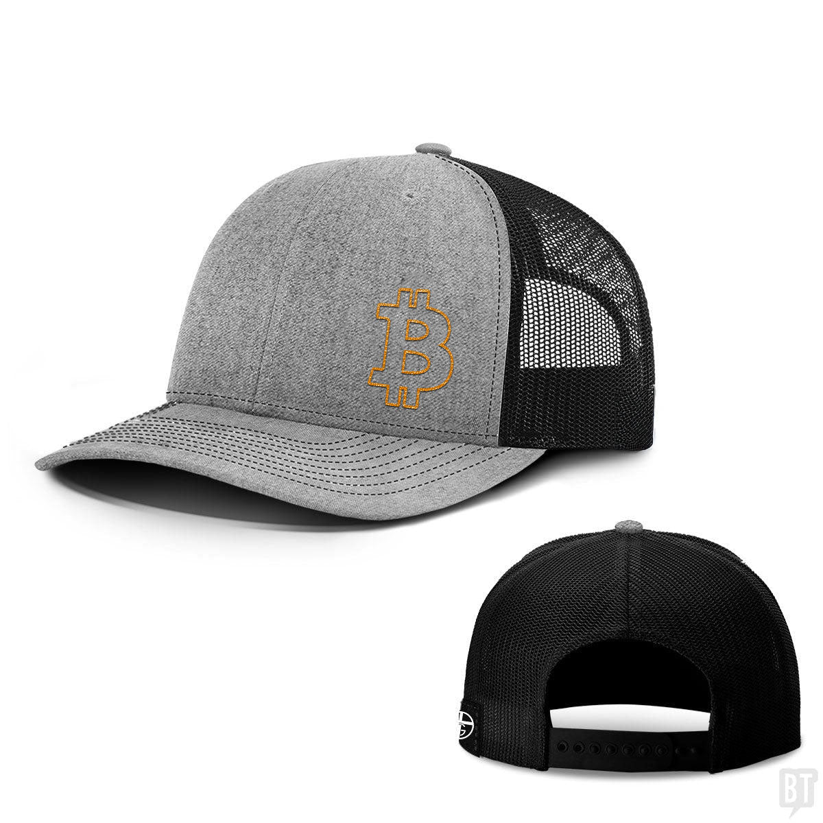 Bitcoin Outline Lower Left Hats
