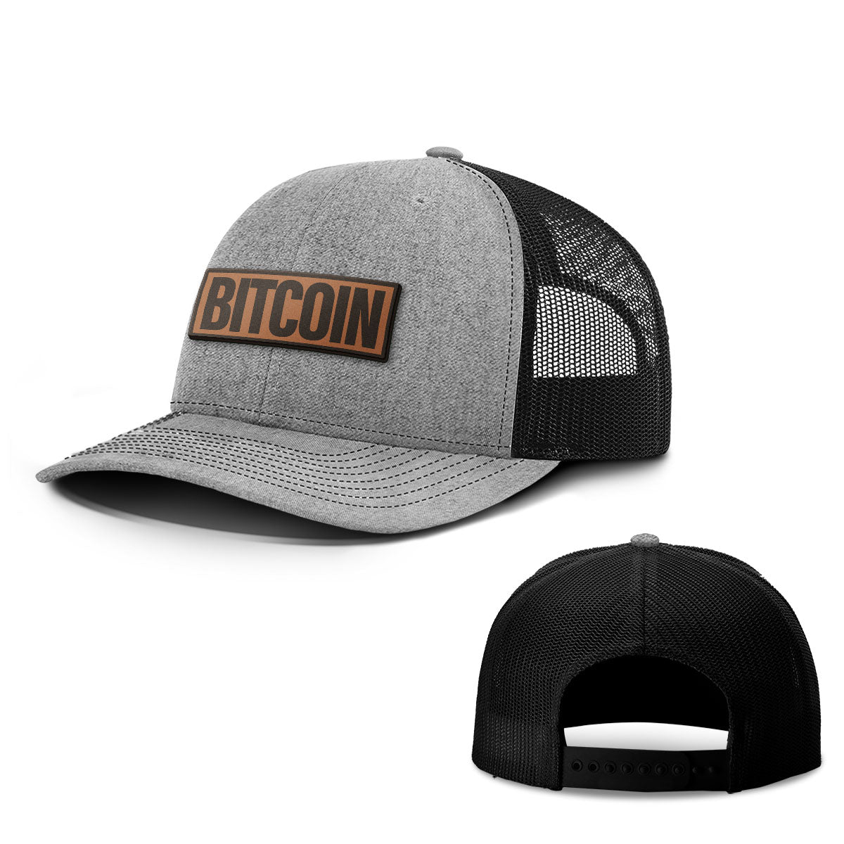 Bitcoin Word Leather Patch Hats