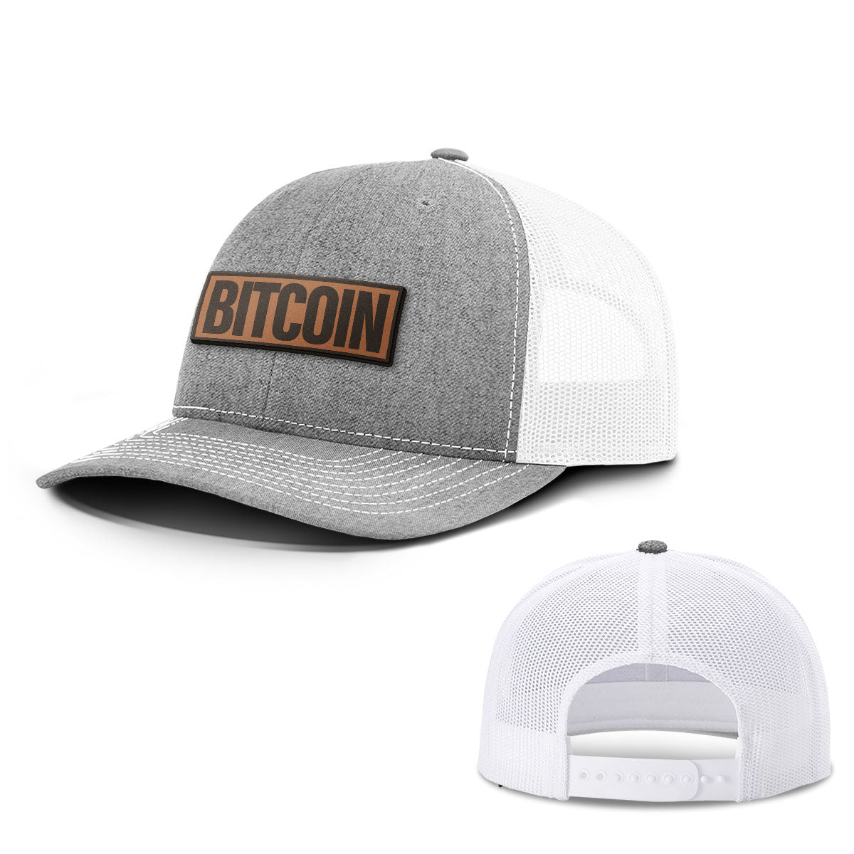 Bitcoin Word Leather Patch Hats