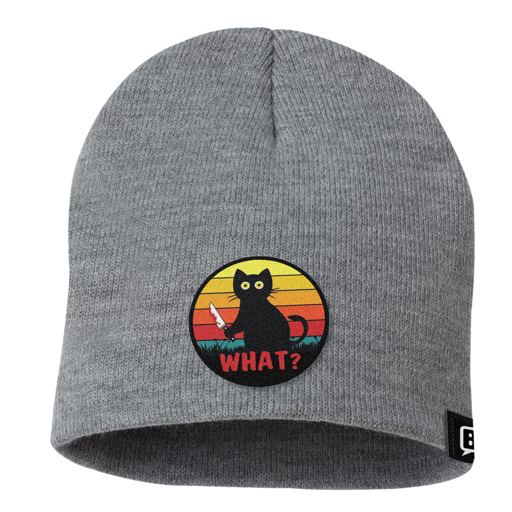 Retro Murderous Cat Patch Beanies