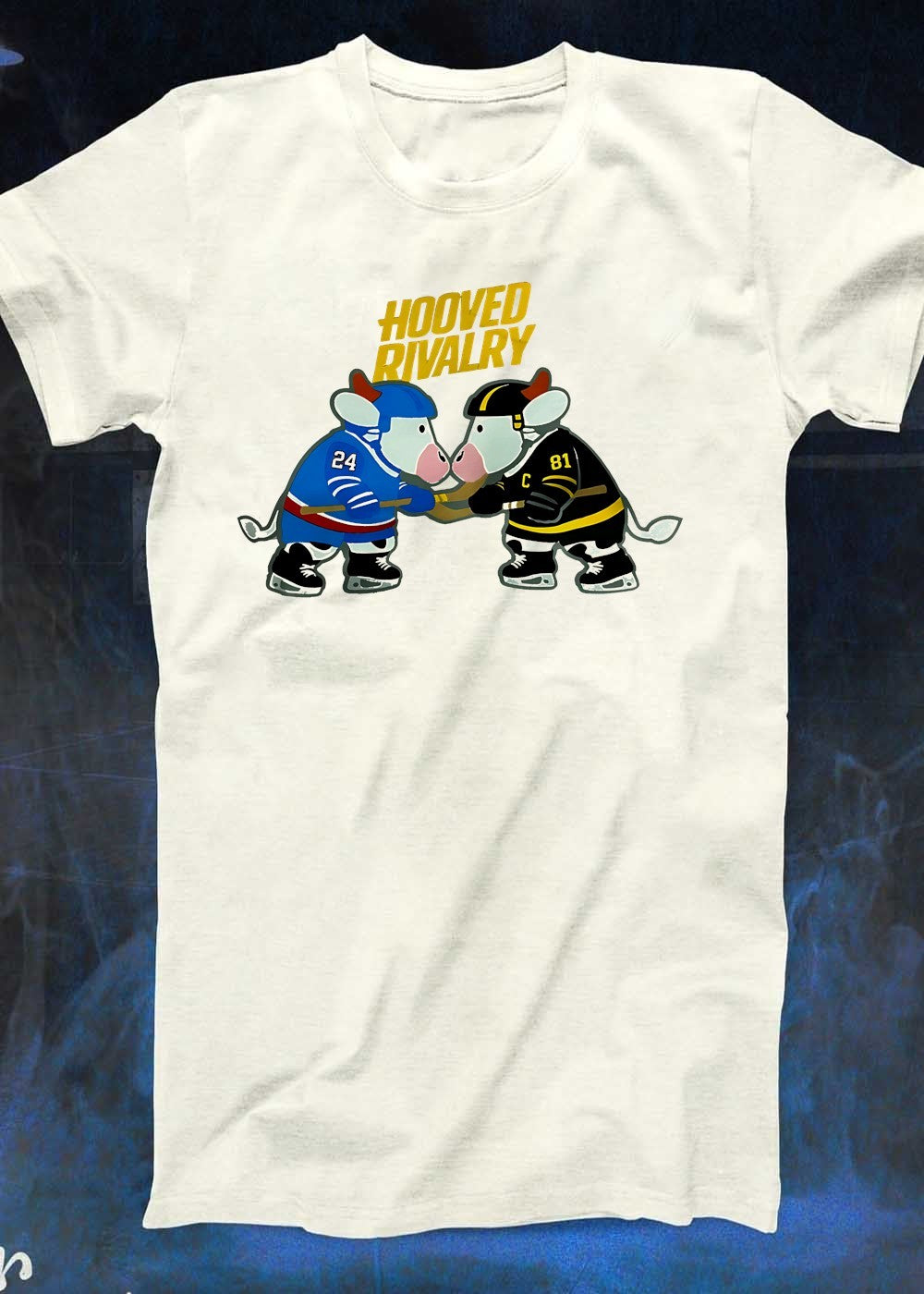 Hooved Rivalry Cows Playing Hockey Matchup Apparel Shirt