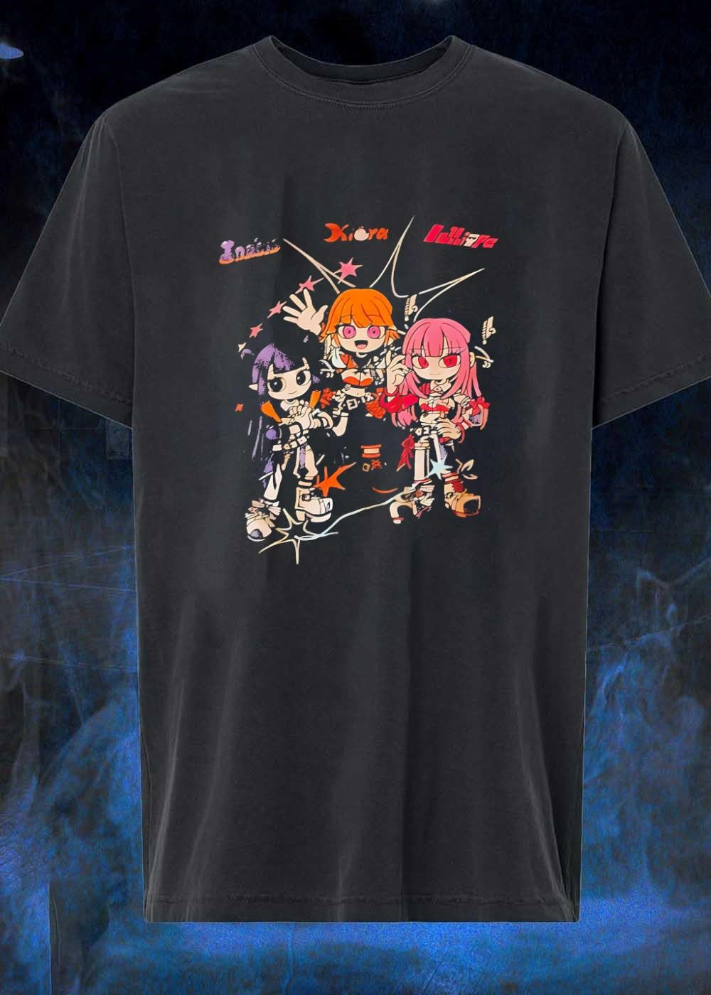 Inanis Kiara Calliope Three Characters Posing Graphic T-Shirt