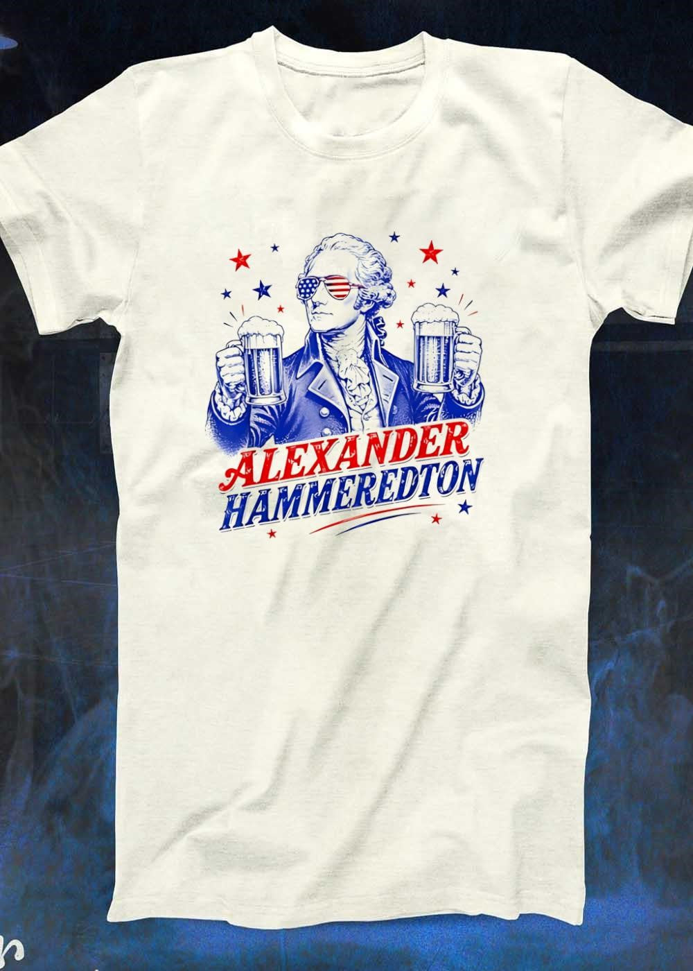 Independence Day Celebration Alexander Hammeredton Holding Two Beer Mugs T-Shirt