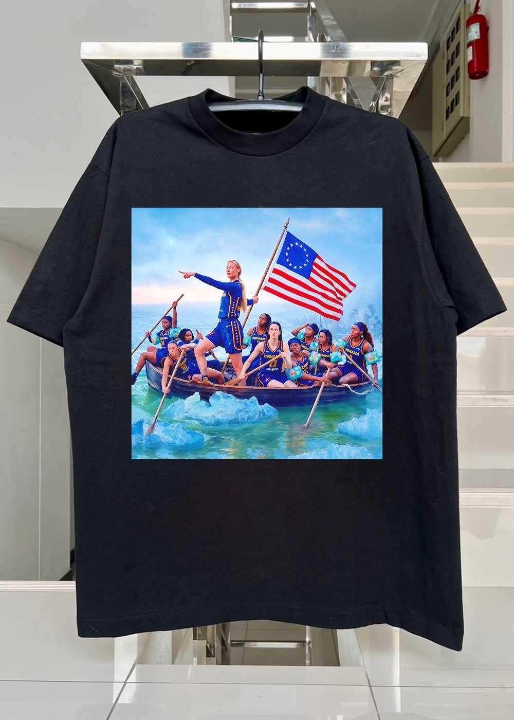 Indiana Fever Poster Crossing The Delaware With Floaties Indiana Fever T-Shirt