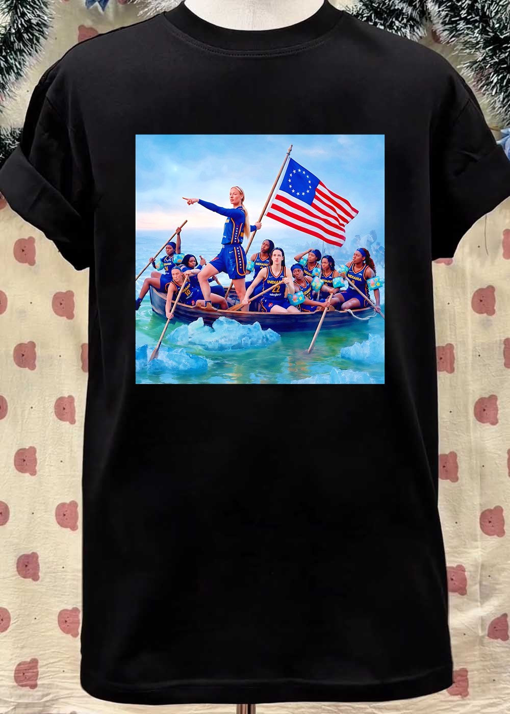 Indiana Fever Poster Crossing The Delaware With Floaties Indiana Fever T-Shirt