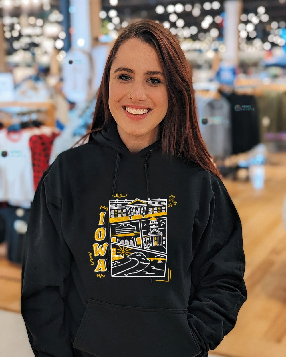 Iowa Hawkeyes campus landmarks shirt