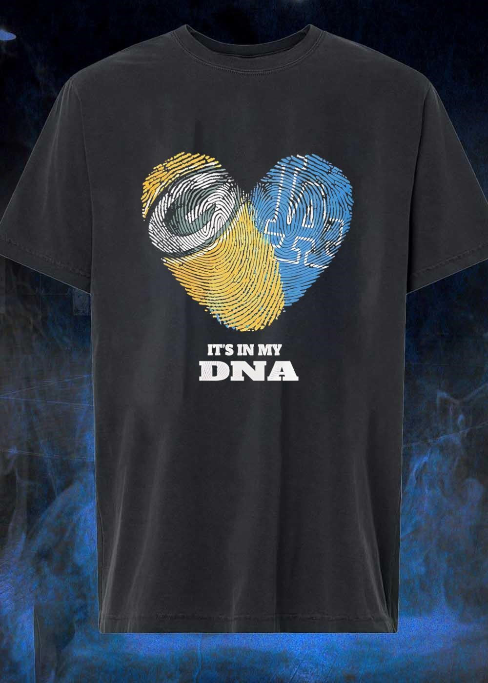 It Is in My DNA Green Bay Packers Los Angeles Dodgers T-Shirt