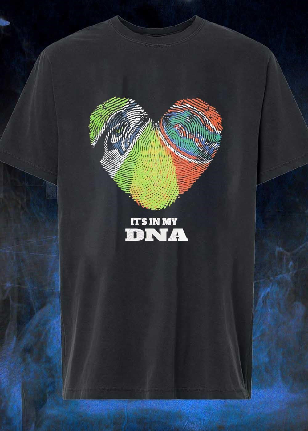It Is in My DNA Ireland and India Fingerprint Heart T-Shirt