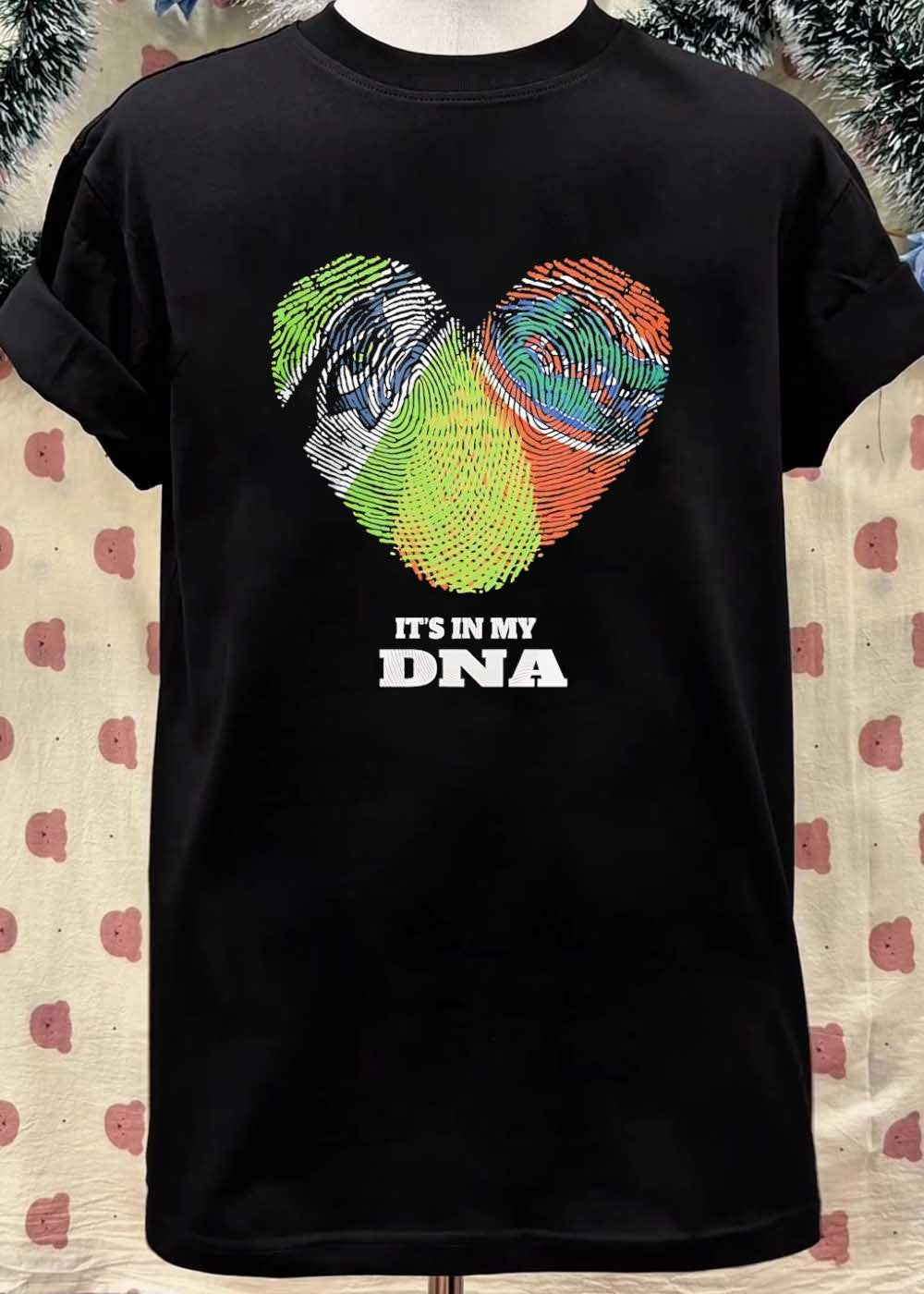 It Is in My DNA Ireland and India Fingerprint Heart T-Shirt