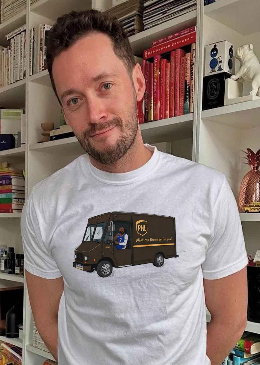 James Harden Driving PHL UPS Truck What Can Brown Do for You Philadelphia 76ers T-Shirt