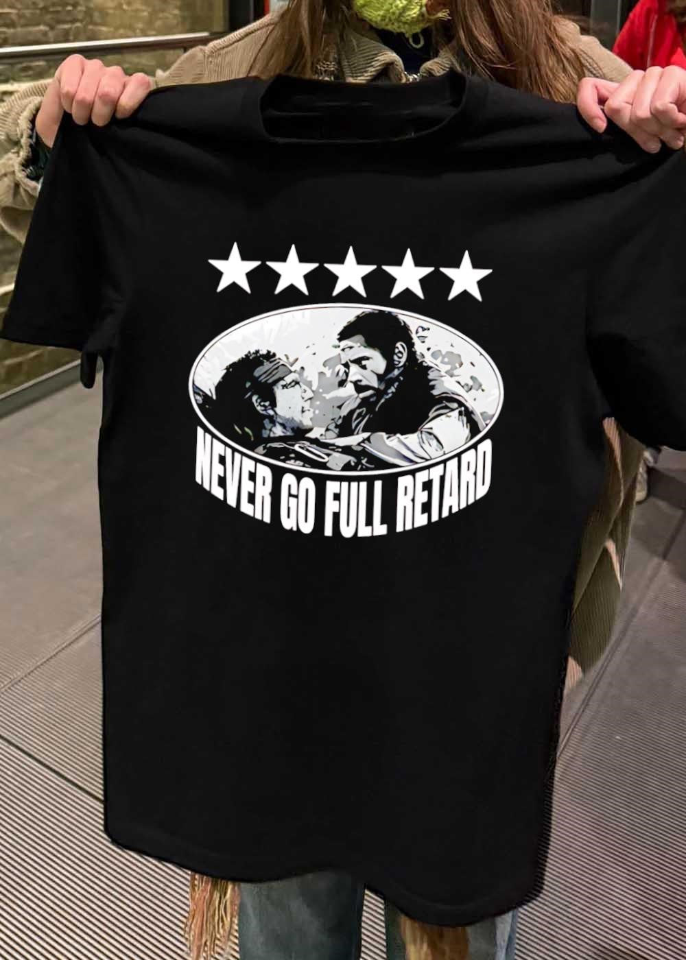 Kirk Lazarus and Tugg Speedman Never Go Full Retard Tropics T-Shirt