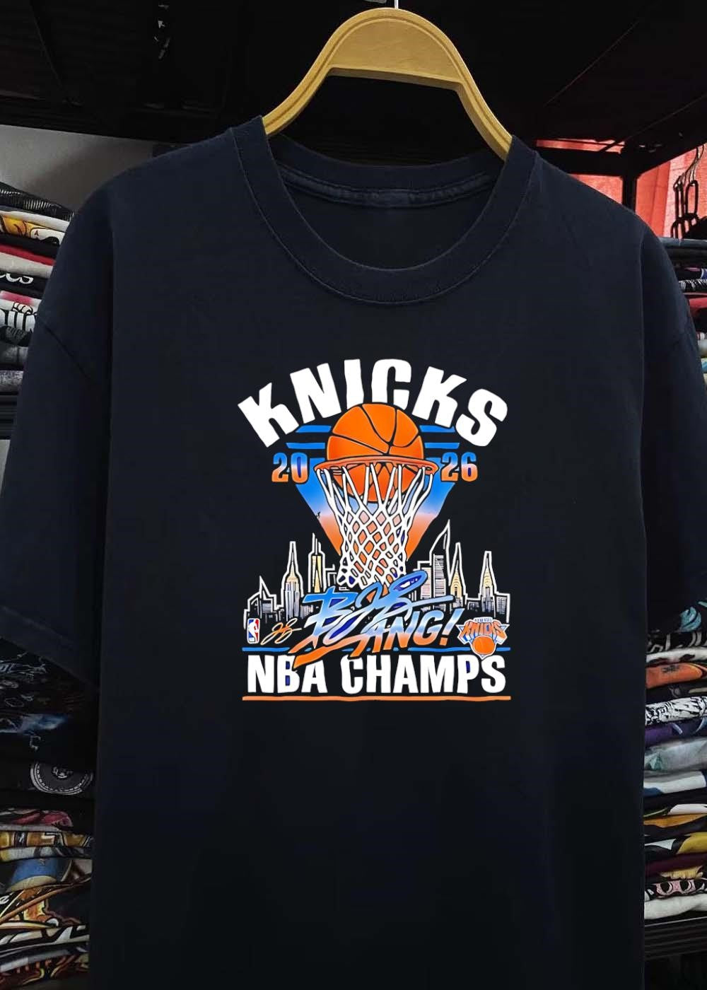 Knicks 2026 NBA CHAMPS New York City Basketball BING BANG T-Shirt