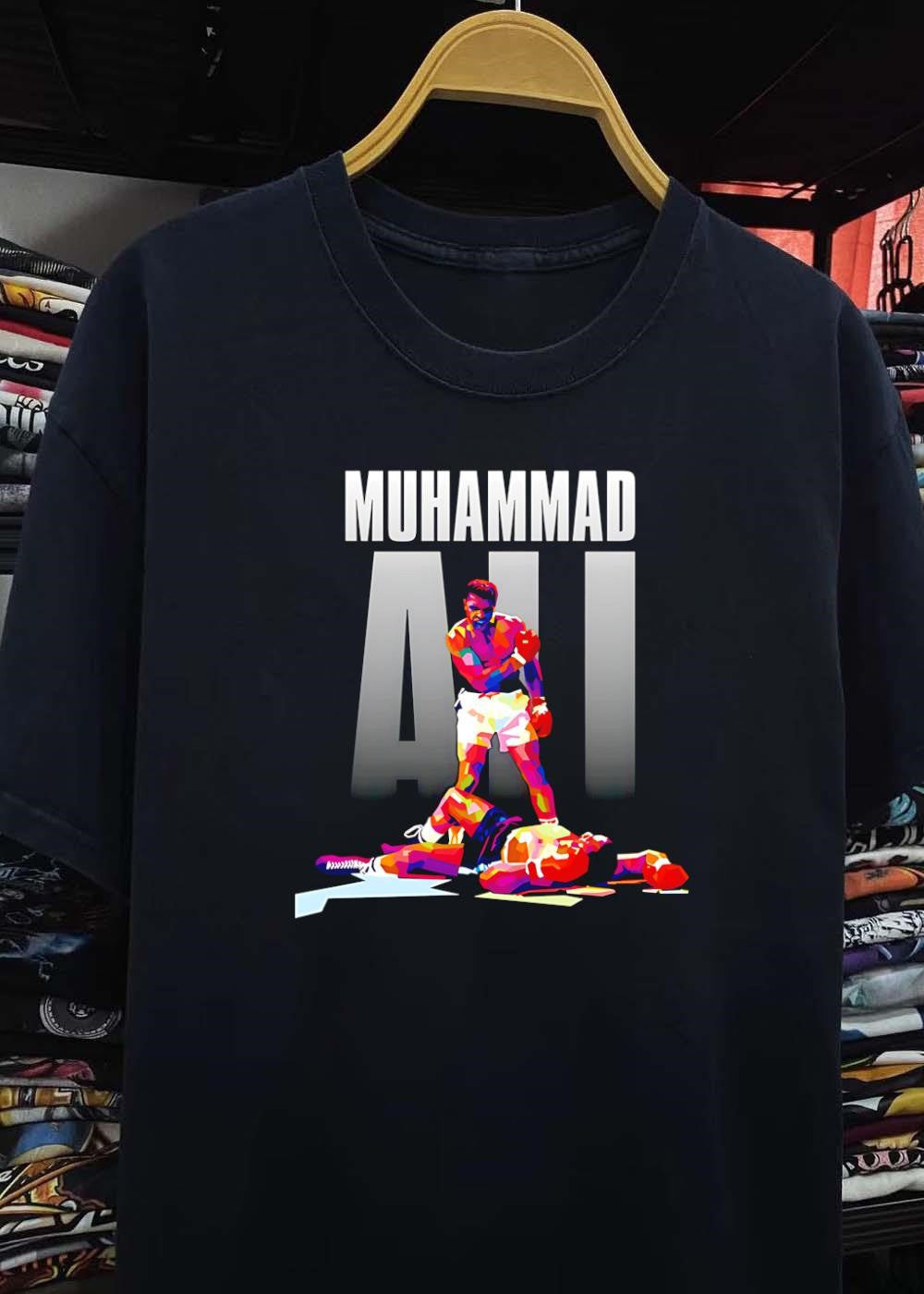 Legendary Boxer Standing Over Fallen Rival Muhammad Ali Sport Fan T-Shirt