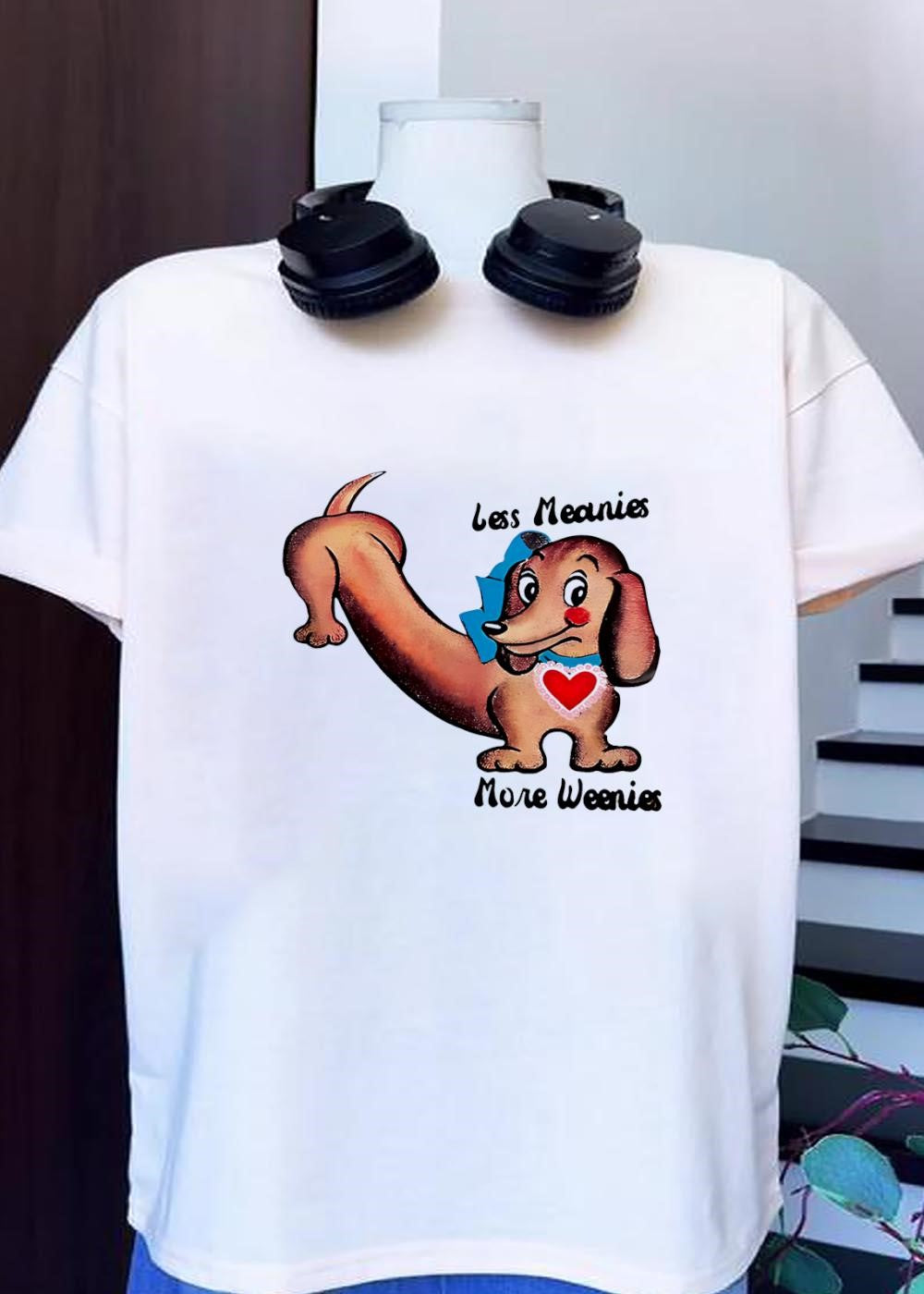 Less Meanies More Weenies Dachshund Sticker