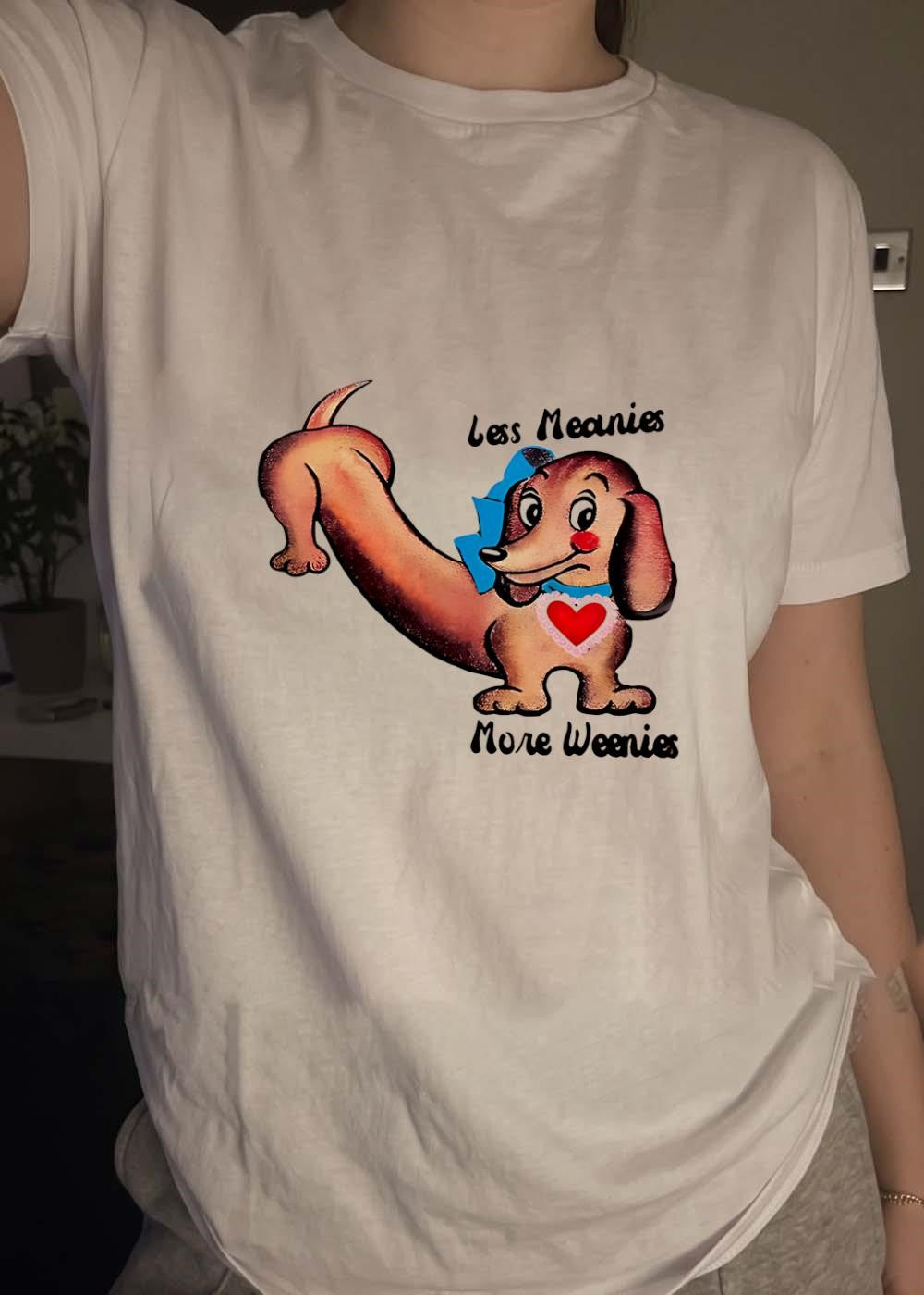 Less Meanies More Weenies Dachshund Sticker