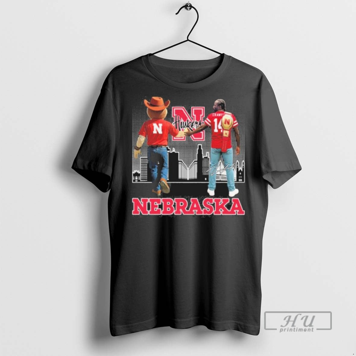 Limited Edition Nebraska Cornhuskers Herbie Husker And Bud Crawford Graphic Tee Shirt Sweatshirt Hoodies