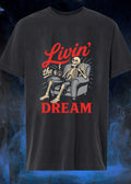 Livin the Dream Skeleton Relaxing in Armchair T-Shirt