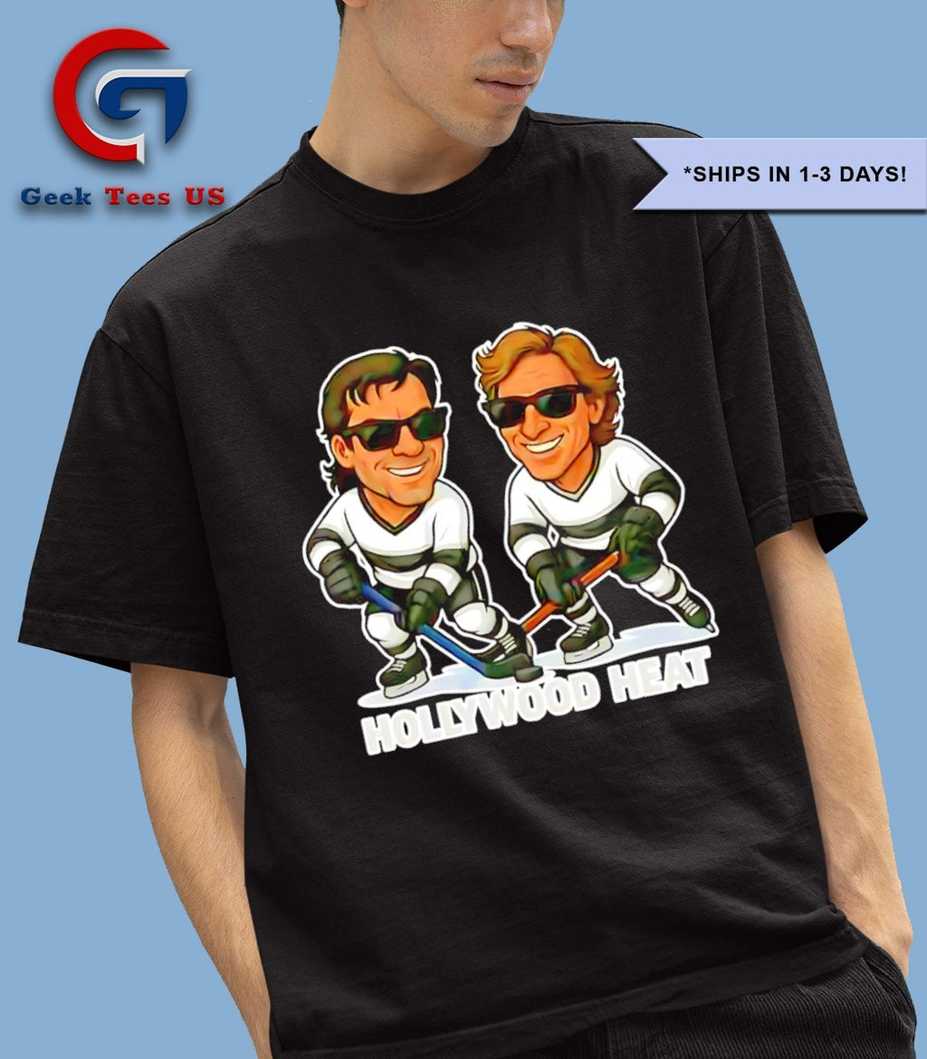 Luc Robitaille and Wayne Gretzky Hollywood Heat Hockey caricatures shirt
