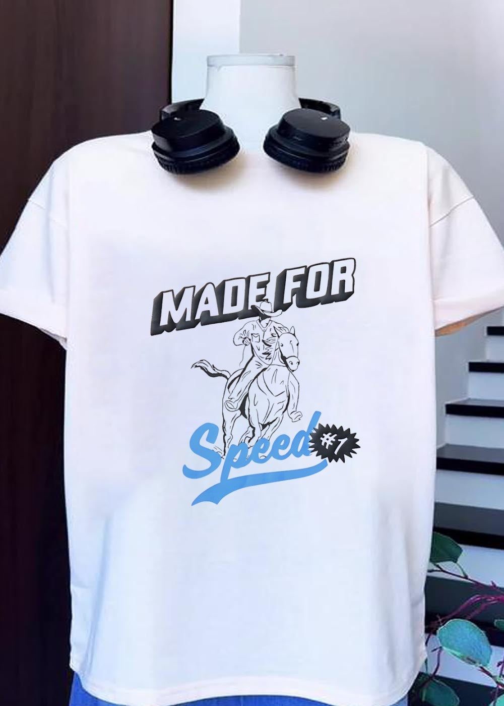 Made for Speed #1 Cowboy Riding Horse T-Shirt