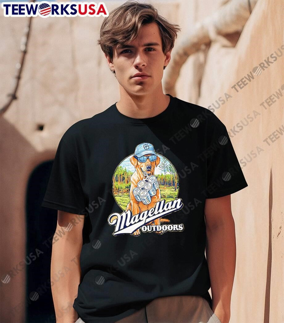Magellan Outdoors dog wearing cap and sunglasses shirt