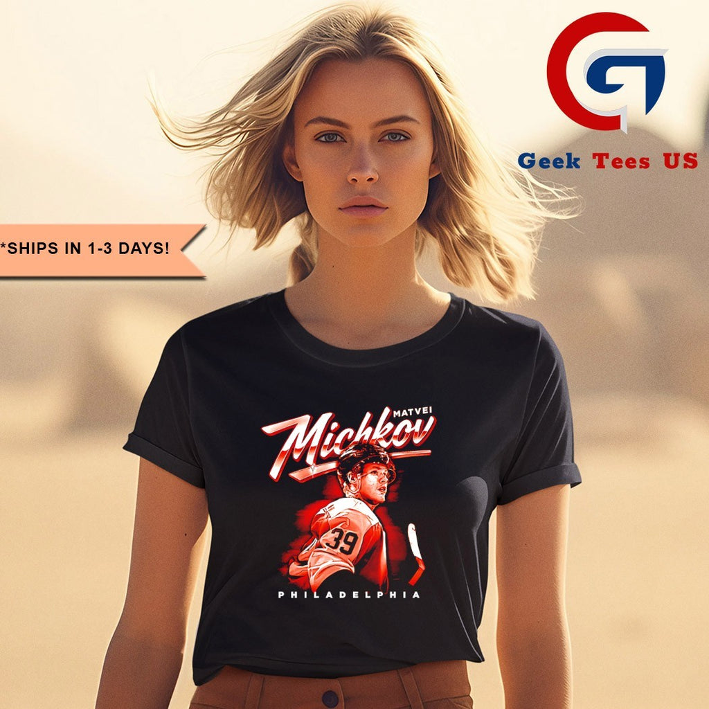 Matvei Michkov Philadelphia Flyers hockey bitmap shirt