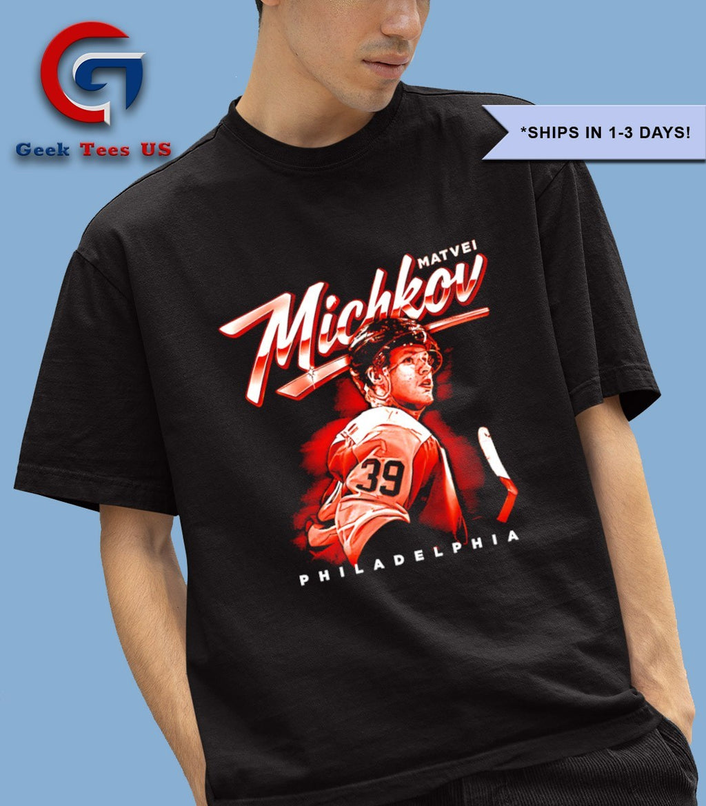 Matvei Michkov Philadelphia Flyers hockey bitmap shirt