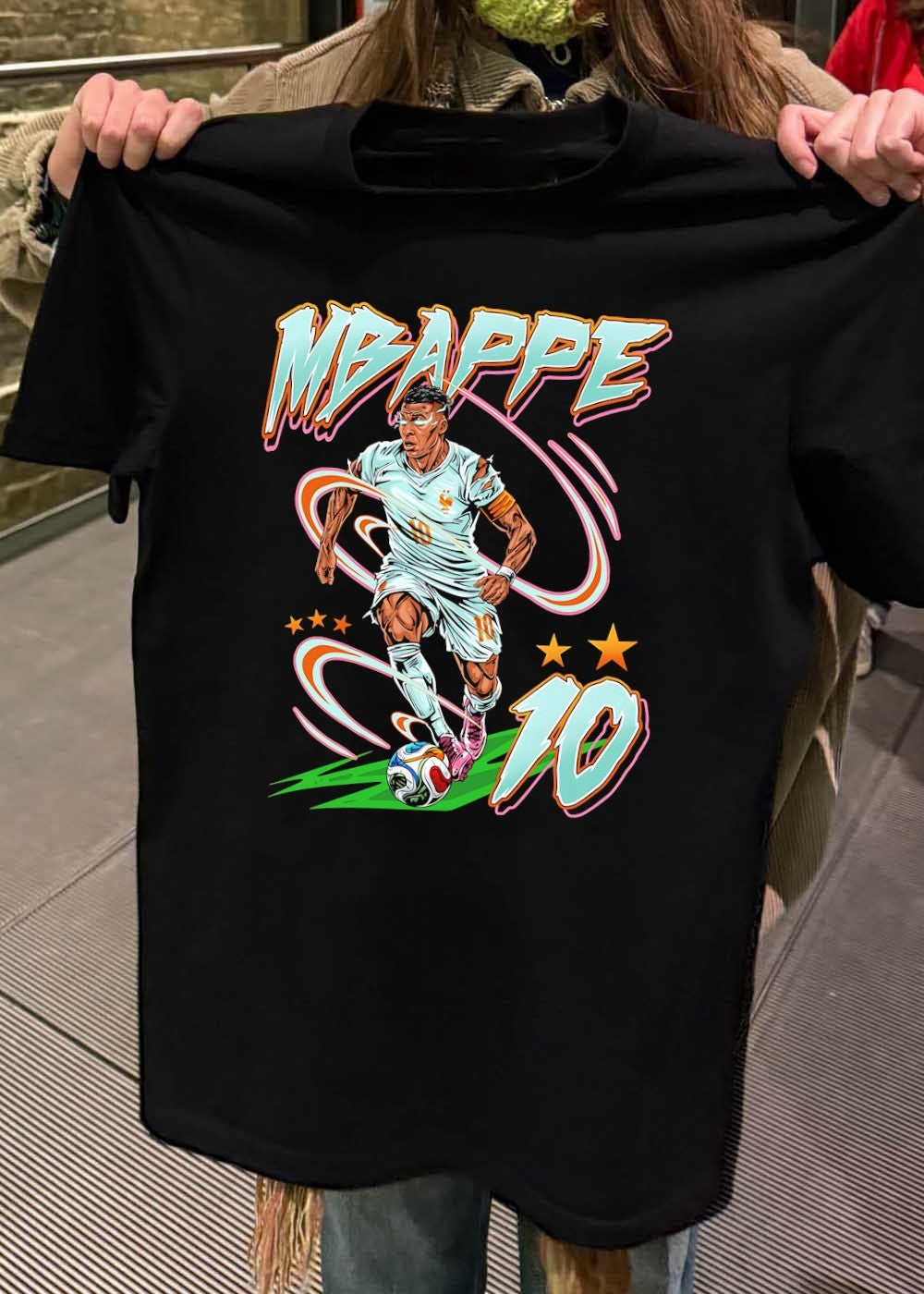 Mbappe Dribbling a Soccer Ball Mbappe 10 France National Team T-Shirt