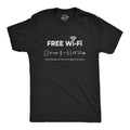 Free Wifi Nerdy Math Equation Novelty Casual Menswear Nerd Meme Short Sleeve Novelty Guys Black (1)