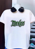 Mexico Embroidered Green and Grey Logo White T-Shirt