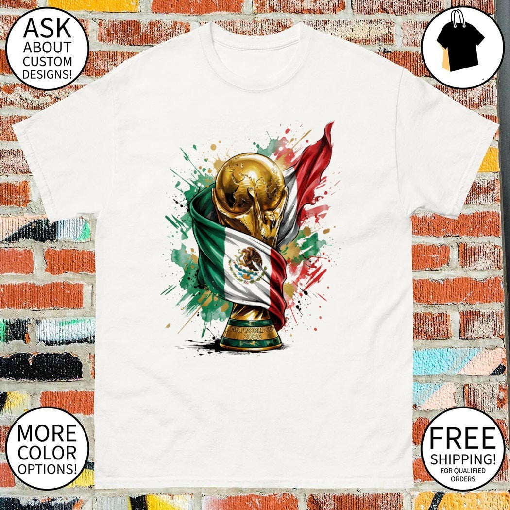 Mexico World Cup 2026 Trophy Mexican flag shirt