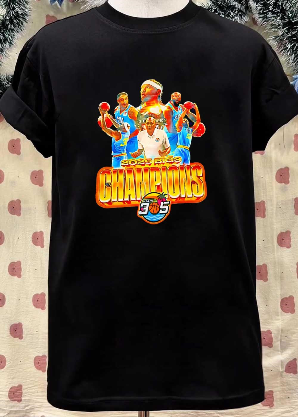 Miami 305 2025 BIG3 Champions Basketball Team T-Shirt