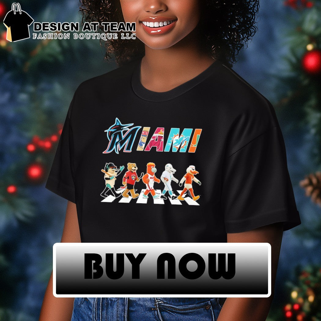 Miami Dolphins Florida Panthers Heat Marlins Hurricanes Mascot Abbey Road 2026 shirt
