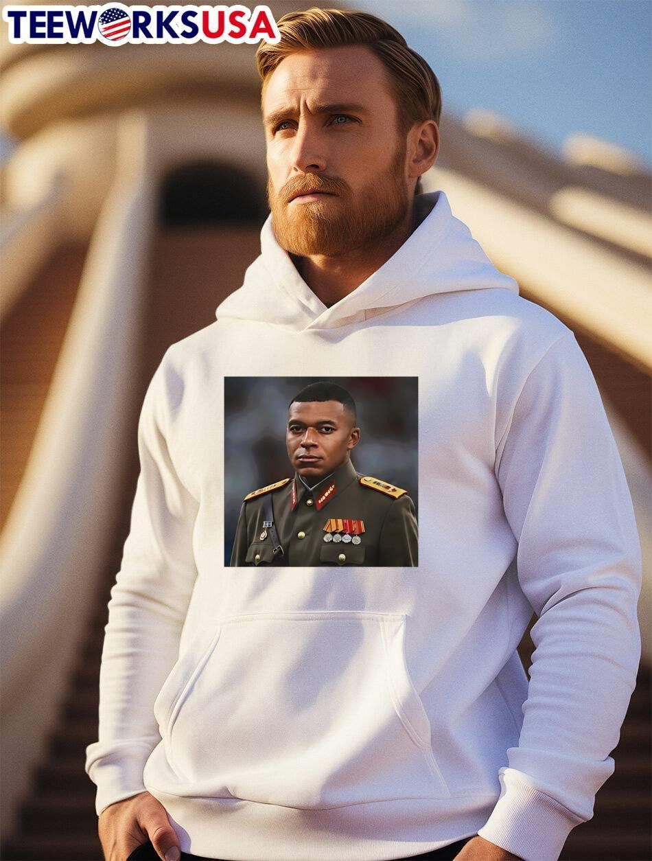 Military Portrait Kylian Mbappe General Command T-Shirt